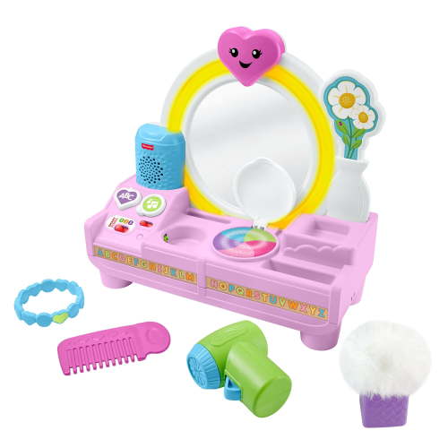 Fisher-Price Laugh & Learn Let’s Get Ready Vanity Musical Playset for Baby & Toddler, 4 Play Pieces