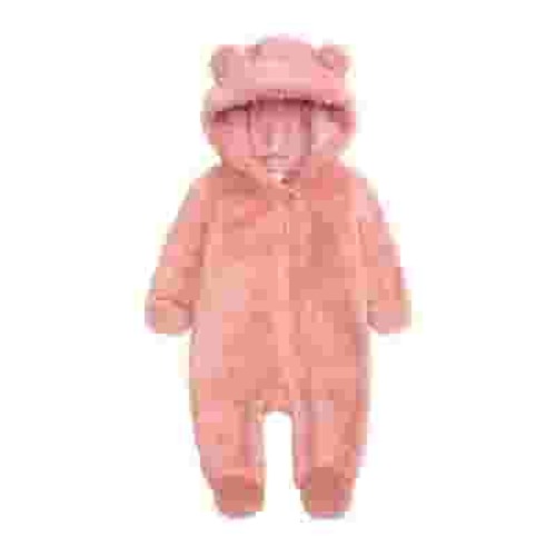 TAIAOJING Baby Girls Romper Clothes Outwear Zipper Boys Winter Hooded Jumpsuit Solid Coat Boys &Jumpsuit Outfit 3-6 Months