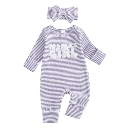 FYBITBO Baby Girl Newborn Clothes Mamas Girl Outfit Long Sleeve Romper Onesie Fall Winter Jumpsuit Infant Coming Home Outfit