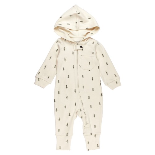 Print Organic Cotton Hooded Romper
