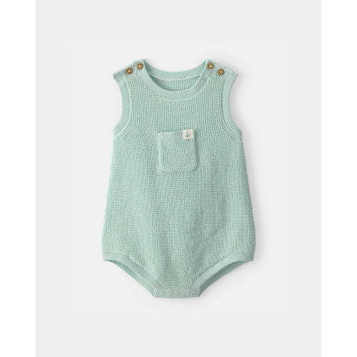 Baby Crochet Bubble Romper - Green