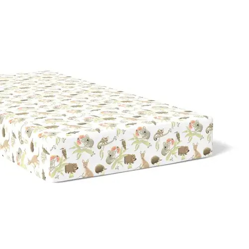 Bubba Blue Cot Fitted Sheet Oatmeal | Baby Bunting AU