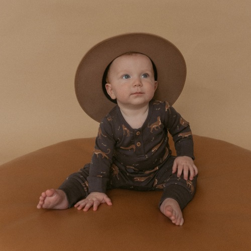 Organic Button Onesie & Pants Set - Leopard