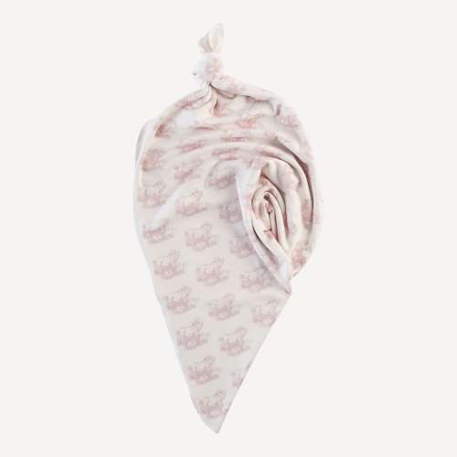 single layer blanket | pink piggies | organic cotton interlock