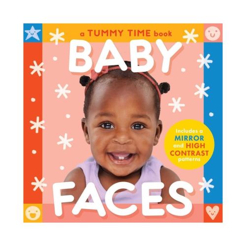 Baby Faces (a Tummy Time, High Contrast, Accordian Board Book with Mirror for Infants) - (Tummy Time Tales) by Little Bee Books