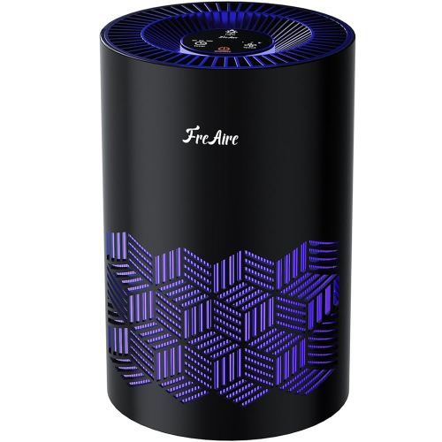 FreAire Air Purifiers for Bedroom Covers Up to 1086 Ft², Air Purifiers for Home, HEPA Air Purifier with RGB Lights, Air Purifier Removes Dust Smoke Pollen Dander Smell, for Home/Pets/Bedroom (Black)