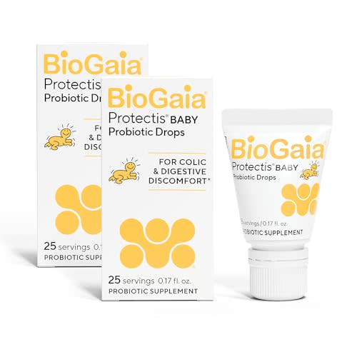BioGaia Protectis Baby Probiotic Drops | Baby Essentials for Colic & Gas Relief | Safe for Newborns | Ease Crying, Fussing, Colic, Gas, Spit-ups & Constipation | No Dairy, Soy & Gluten | 5mL (2-Pack)