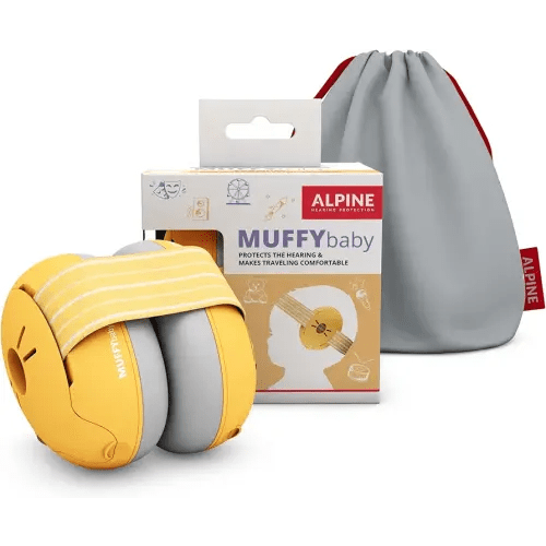 Alpine Muffy Baby Ear Protection for Babies and Toddlers up to 36 Months - CE & ANSI Certified - Noise Reduction Earmuffs - Comfortable Baby Headphones Against Hearing Damage & Improves Sleep - Yellow