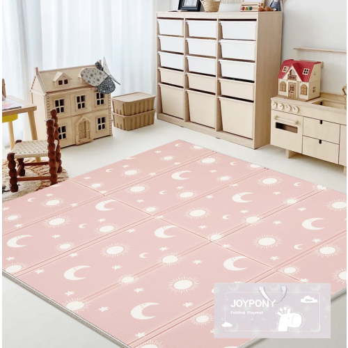 Joypony Large Baby Play Mat, 50 x 50 in, Foldable, Double-Sided, for Babies and Toddlers