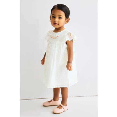 EMBROIDERED-DETAIL COTTON DRESS