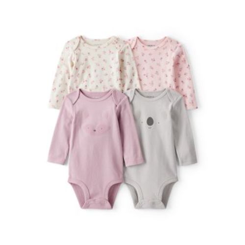 Baby Girls Bodysuits Set - 4 Pack
