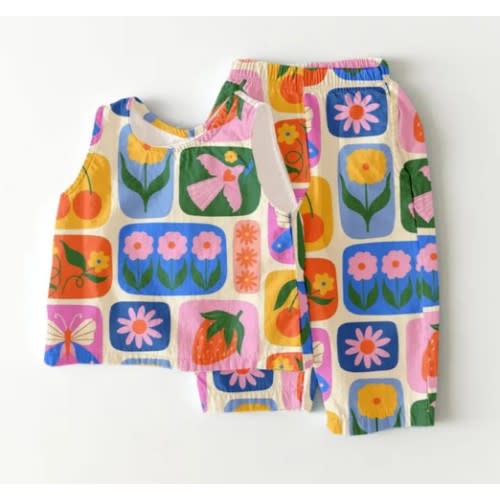 Baby & Kids Flower Check 2 Piece Set