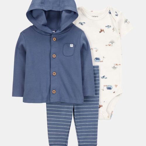 Baby 3-Piece Barn Print Little Cardigan Set | Carter’s Oshkosh Canada