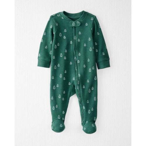 Baby Waffle Knit Sleep & Play Pajamas in Christmas Tree Print Made with Organic Cotton
 - Little Planet | Carter's