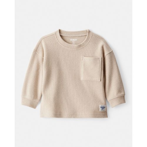 Baby Boy Ribbed Long-Sleeve Pocket Tee - Tan - OshKosh B'gosh | Carter's