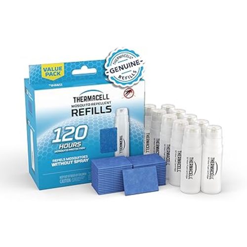 Thermacell Mosquito Repellent Refills; Provide 120 Hours of Protection; Contain 30 Repellent Mats, 10 Fuel Cartridges; Compatible with Any Fuel-Powered Mosquito Repeller Product