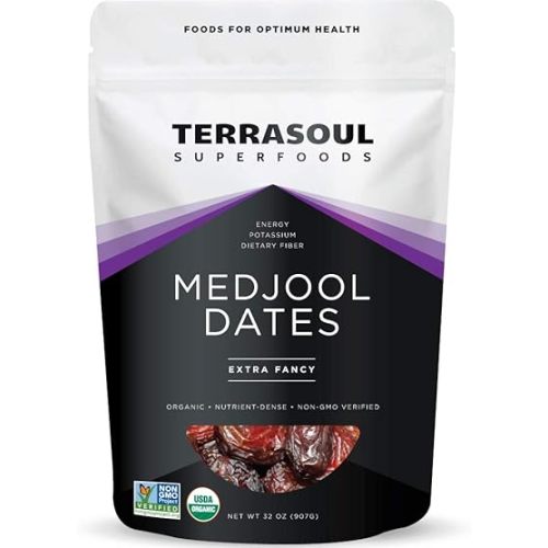 Terrasoul Superfoods Organic Medjool Dates, 2 Lbs - Soft Chewy Texture | Sweet Caramel Flavor | Farm Fresh