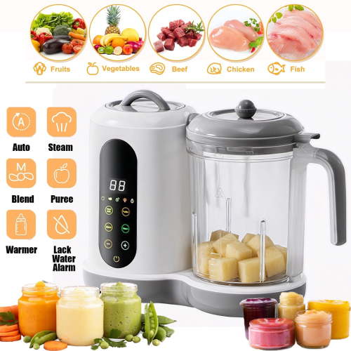 Baby Food Maker, Multifunction Baby Food Processor Chopper Grinder Steamer Puree Blender Mill One Step, with Bottle Warmer, Auto Cooking & Grinding & Touch Control Panel, for Healthy Homemade