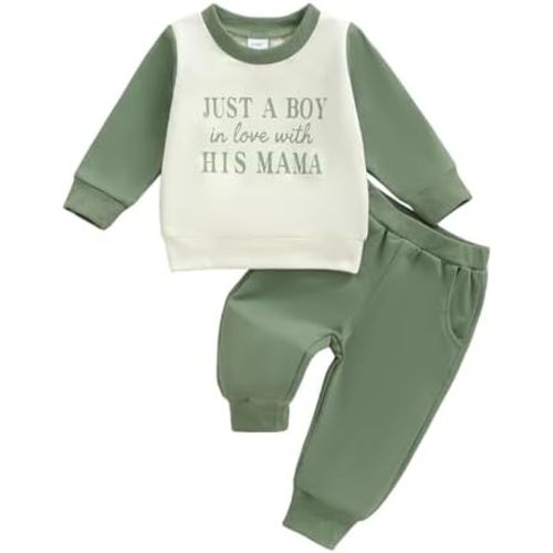 Infant Baby Boy Fall Clothes Set Funny Letter Sweatshirt Pant Outfit Toddler Winter Clothes 6 12 18 Months 2T 3T
