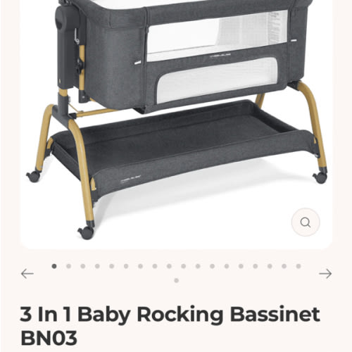 3-in-1 Baby Rocking Bassinet, portable crib BN03