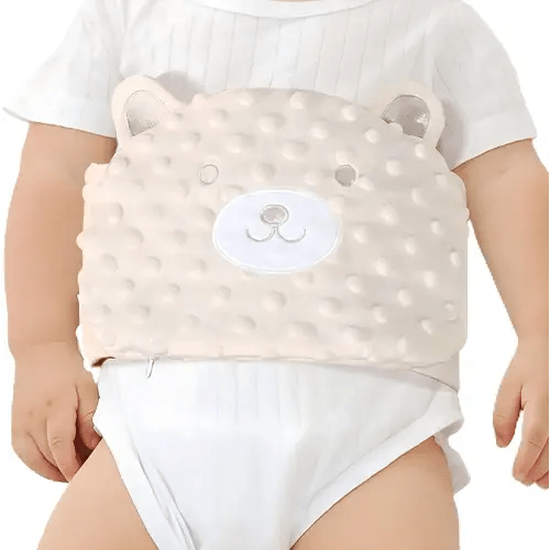 Baby Colic and Gas Relief - Cassia Seed Heated Tummy Wrap,Infant Warming Pad Belly Band Gripe Belt Relieves and Soothes Gas,Bloating and Upset Stomach (Beige)