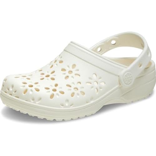Crocs Unisex-Child Classic Clogs with Floral Cut Out Design (Little Big Kid)