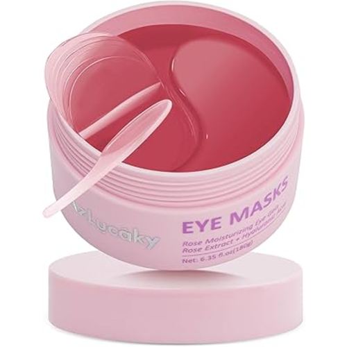 Under Eyes Patches, 40 Pairs Rose Hydrogel Eye Mask for Puffy Eyes and Dark Circles with Rose Essence, Hyaluronic Acid & Niacinamide, Deep Hydrating Eye Treatment for Men & Women