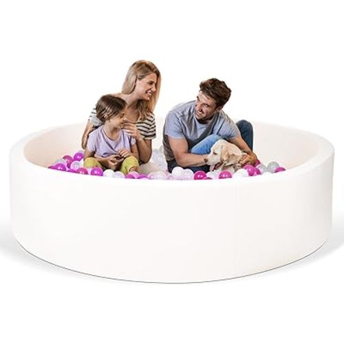 Foam Ball Pit for Kid, Kids Soft Ball Pit,Kiddie Balls PoolIdeal Gift Toys for Children, 47 Inch,(Off-White)