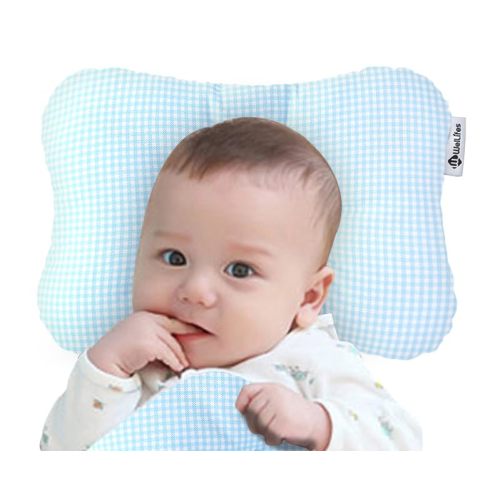 WelsLife Soft Hypoallergenic Baby Head & Neck Support Organic Cotton Cover Machine Washable (Marble Grey)