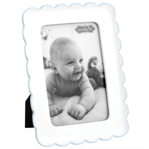 Blue Scalloped Resin Frame