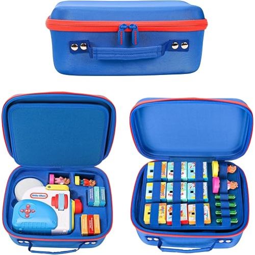 Carrying Case Compatible with Little Tikes Story Dream Machine, Portable Storage Case Fits Little Tikes for Story Dream Machine Books Starter Set (Up to 5 Sets), CASE ONLY, Blue RED