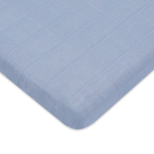 Babyletto All-Stages Midi Crib Sheet in GOTS Certified Organic Muslin Cotton - Dewdrop