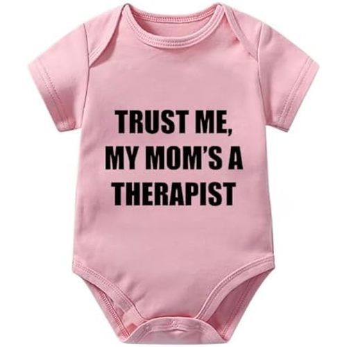 Trust Me My Mom Is A Therapist Newborn Girl Clothes Newborn Girl Outfit Short Sleeve Girl Infant Outfits White Bab