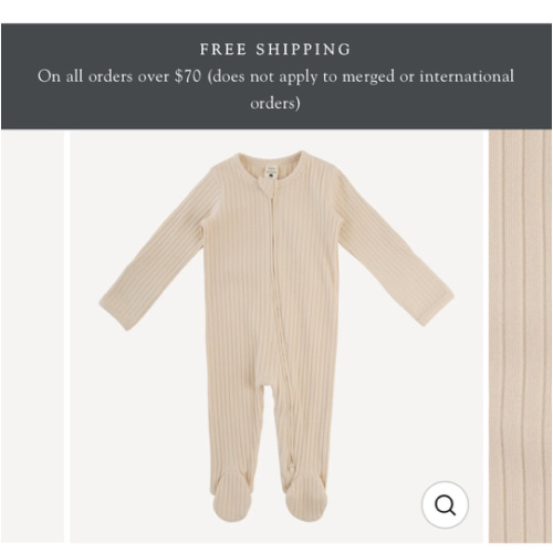 long sleeve two way zipper footie | oatmeal | organic cotton wide rib