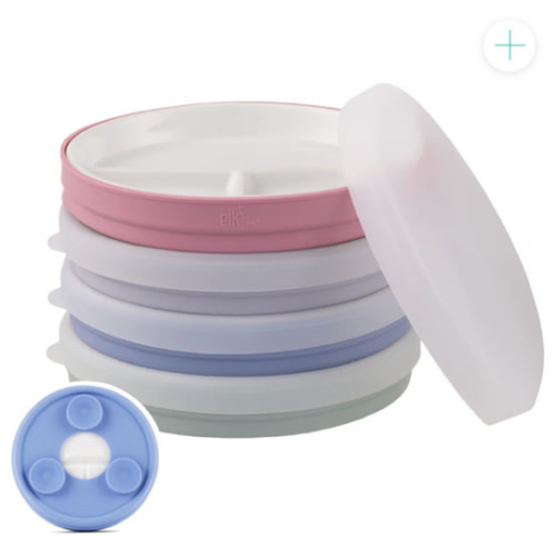 6.7"/16cm Porcelain Divided Plates Suction Sleeve + Lids