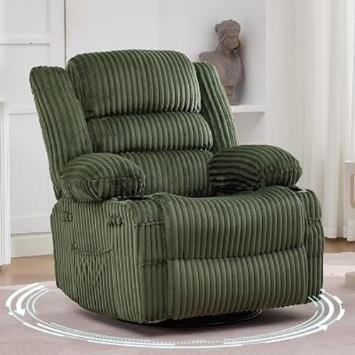 Garvee Rocking Recliner Chair for Adults Wide 360° Swivel Rocker Recliner