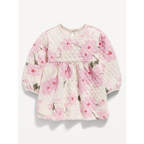 Long-Sleeve Quilted Jacquard-Knit Dress for Baby