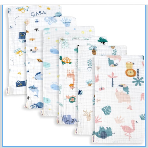 Maliton Muslin Baby Burp Cloths 6 Pack