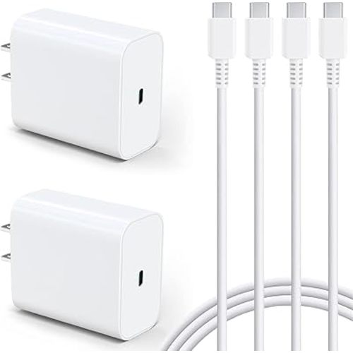 45W Super Fast Charger Block, 2Pack Type C Fast Charging Block with 6FT USB C Charger Cable Compatible with Samsung Galaxy S25 24 23 Ultra/+ /S22 Plus/S20, Tab S9/S8 Ultra,iPhone 17/16/15