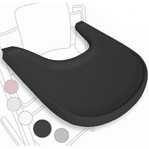 High Chair Tray Compatible with Stokke Tripp Trapp Chair – Matte Black – NO Suction Plate Feature – Ergonomic Curved Design – BPA-Free, Easy to Assemble