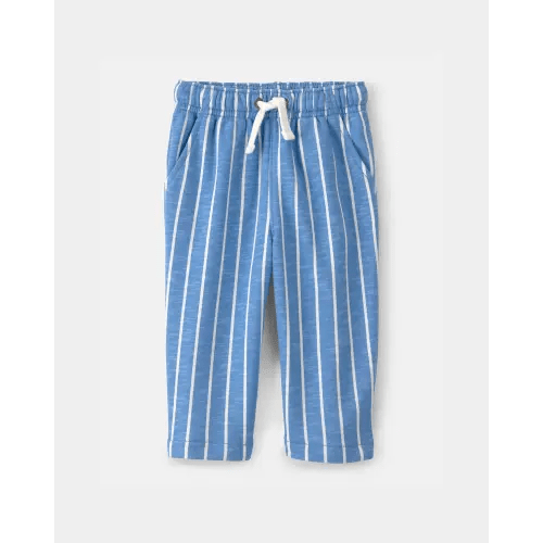 Baby Striped French Terry Pants - Blue/White | Carter's
