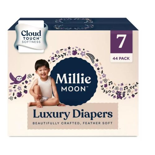 Millie Moon Luxury Diapers (Size-7 and Count-44) White (Pack of 1)