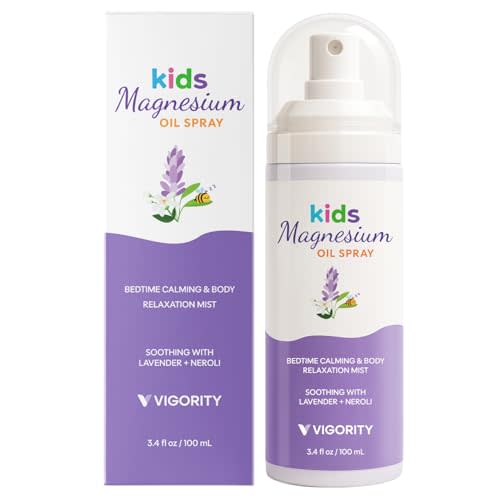 Vigority Kids Magnesium Spray with Lavender & Neroli – Lightweight Magnesium Body Mist for Legs, Feet, Pillow & Room – Gentle Bedtime Spray for Kids Evening Routines (3.4 fl. oz.)
