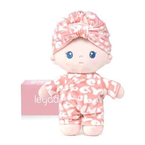 LeyaDoll Soft Baby Doll Toys (9''), My First Baby Rag Doll for 1 Year-Old Girl Birthday Gift, Christmas Plush Toys Gift for Toddler Kids Infants-Pudding Baby