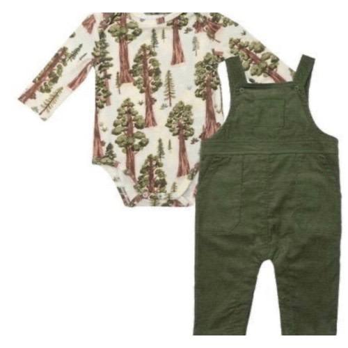 NWT ANGEL DEAR redwoods bodysuit & overalls 18-24 mo