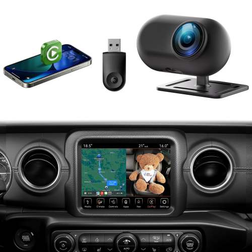 JOYTUTUS Baby Car Camera with Wireless CarPlay Adapter, 1080P HD Rear Seat Monitor Display on Car Screen, Baby Car Monitor for Kids 150°Wide, Rear Facing Monitor Baby Essentials Shower Gifts for Pets