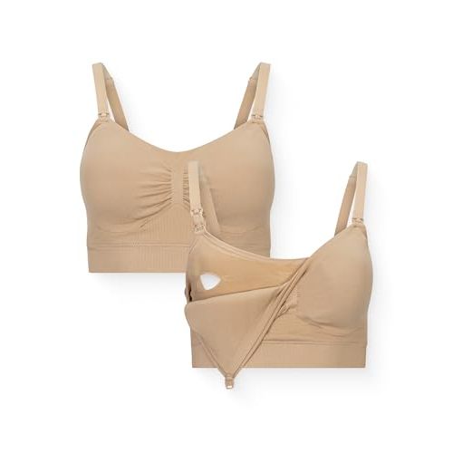 Kindred Bravely Essentials Pumping and Nursing Bras, Hands Free, Nursing Bras for Breastfeeding, 2 Pack