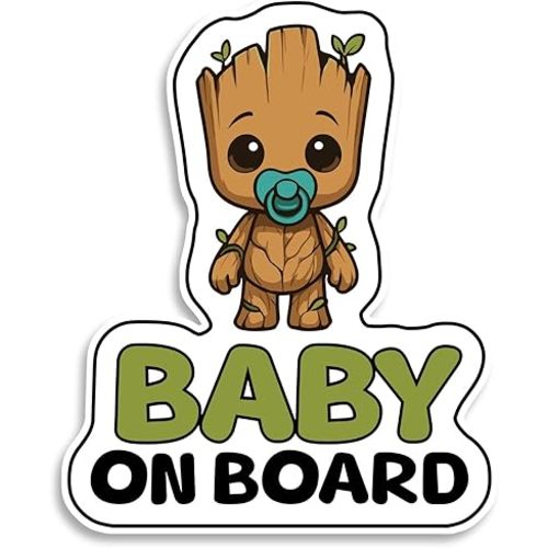 Baby on Board Signs for Car, Superhero on Boardl, Waterproof and UV-Resistant Baby on Board Sticker, Durable Sign for Safety Awareness, Easy to Apply for Window or Bumper