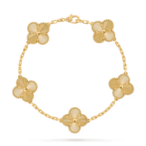 Vintage Alhambra bracelet, 5 motifs 18K yellow gold - Van Cleef & Arpels