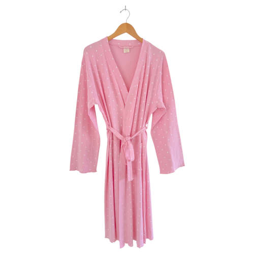 Pink with White Heart / Organic Pointelle Women's Robe – SpearmintLOVE